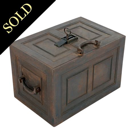 antique steel strong box|metal strong box for sale.